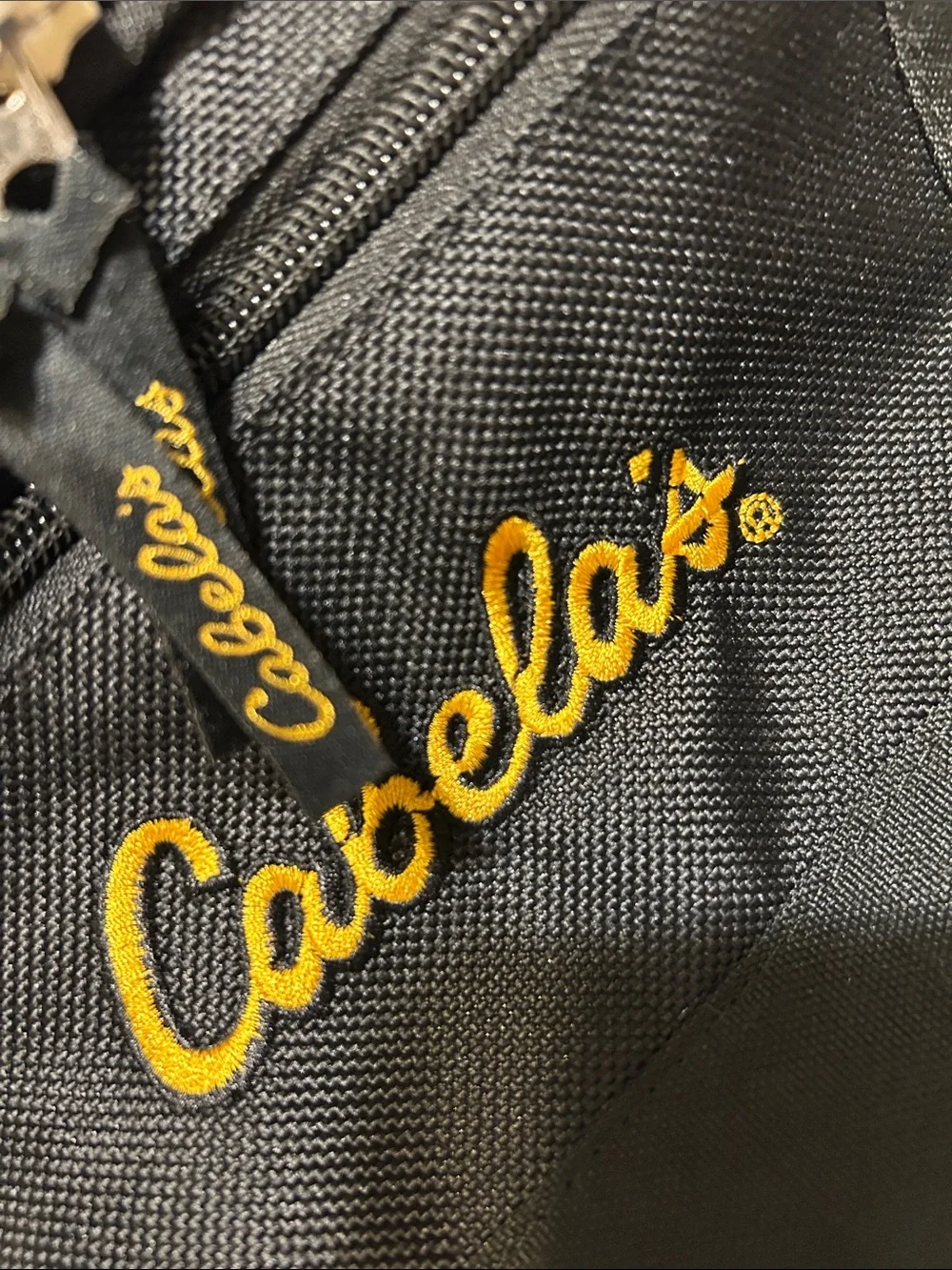 Cabela's Black Messenger Bag with Gold Logo